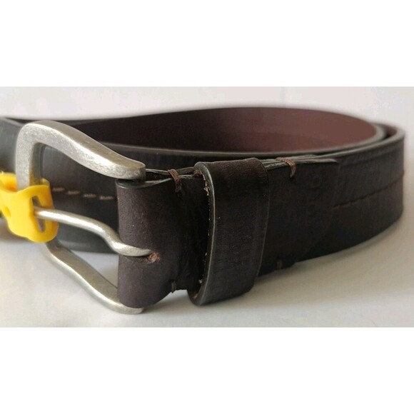 J Fold Leather Work Belt Size 42 Brown Pure Fold Dressy Minimalist Classic New - Picture 2 of 10